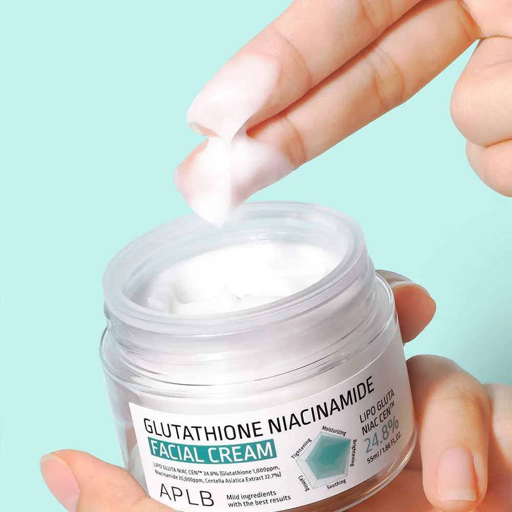 APLB Glutathione Niacinamide Facial Cream hydrating softening reducing dark spot fine lines wrinkles signs of premature aging K Beauty World