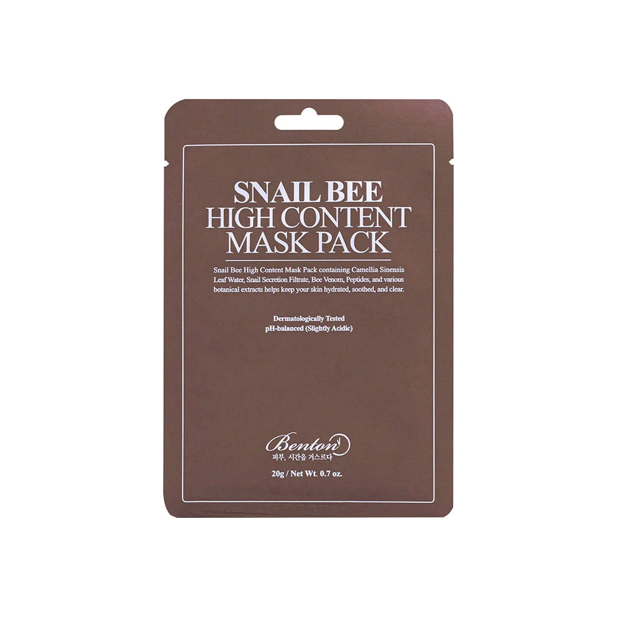 Benton Snail Bee High Content Mask Pack hyaluronic acid peptides anti-aging ingredients face mask Korean skincare secrets tips best selling face mask for oily acne prone sensitive combination mature skin K Beauty World