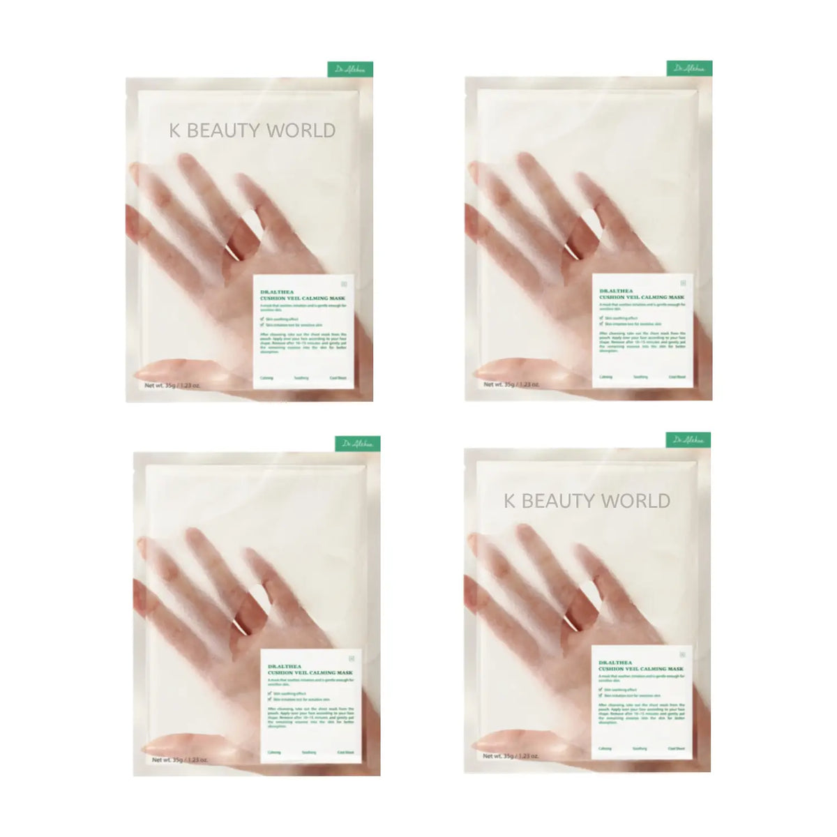 Dr.Althea Cushion Veil Calming Mask (Set of 4) natural vegan cruelty free Korean skincare for all skin types dry sensitive oily combination K Beauty World
