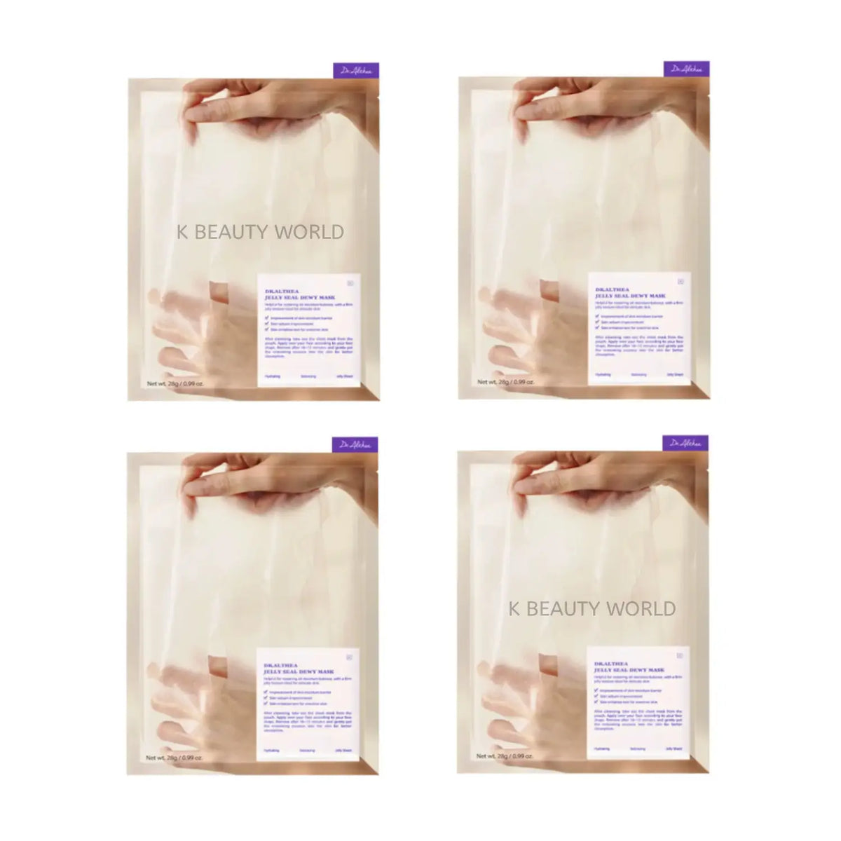 Dr. Althea Jelly Seal Dewy Mask (Set of 4) best selling Korean sheet mask for all skin types dryness redness K Beauty World