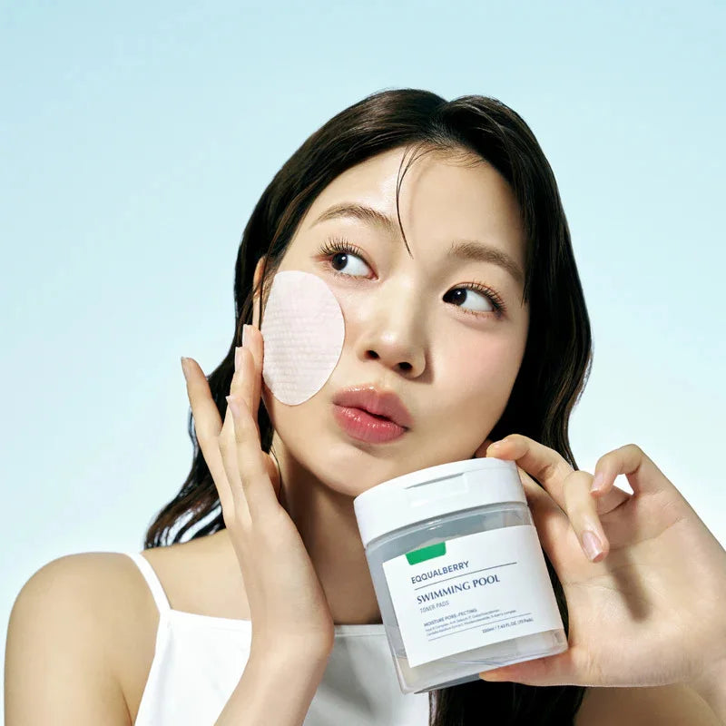 Eqqualberry Swimming Pool Toner Pads hydrating face peeling soothing brightening K Beauty World