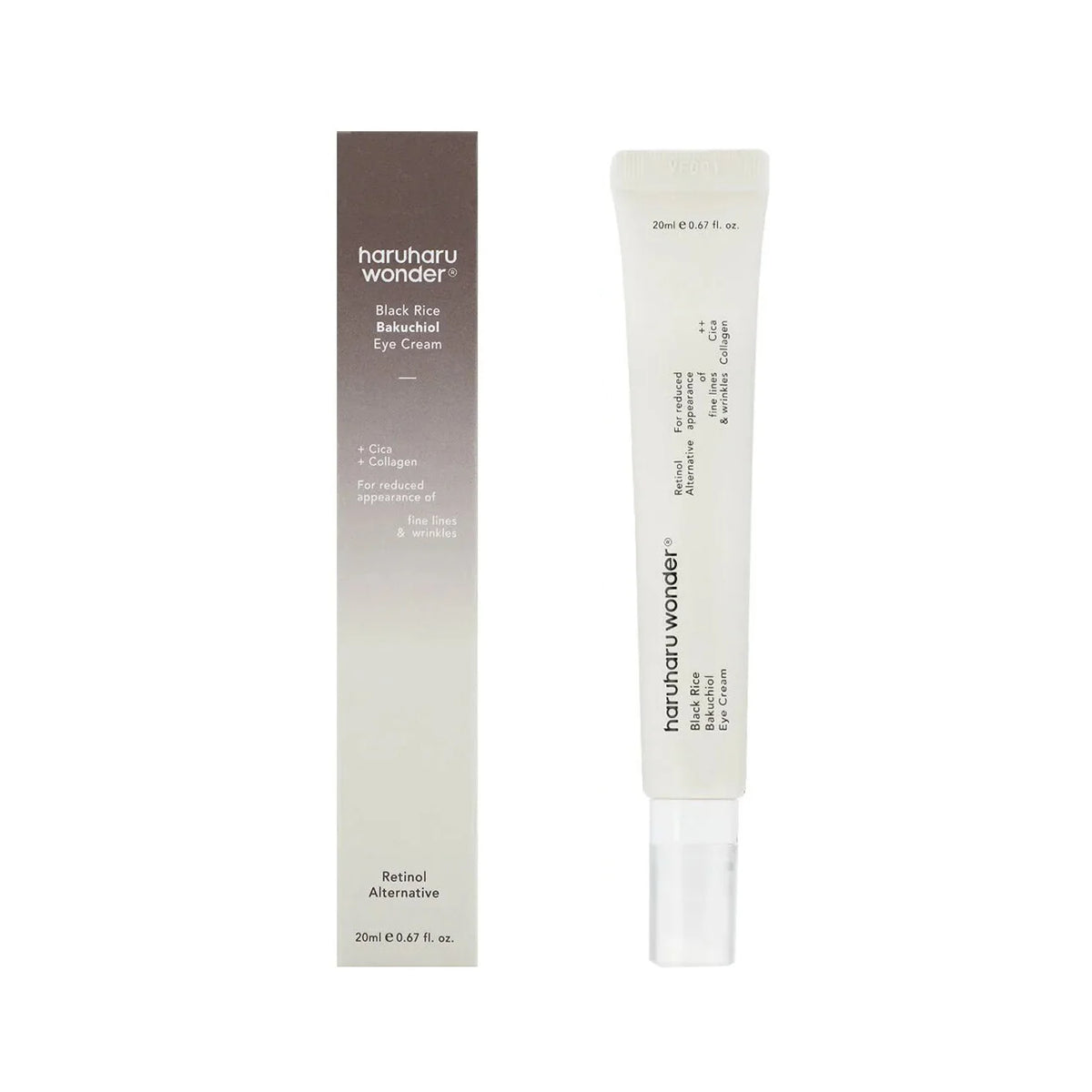 Haruharu Wonder Black Rice Bakuchiol Eye Cream vegan gentle anti-aging moisturizer for youthful complexion dark circle reducing solution K Beauty World