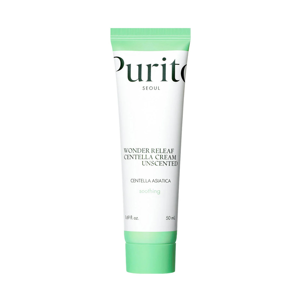 Purito Seoul Wonder Releaf Centella Cream Unscented best fragrance-free vegan Korean facial moisturizer for dry combination sensitive acne-prone irritated skin K Beauty World