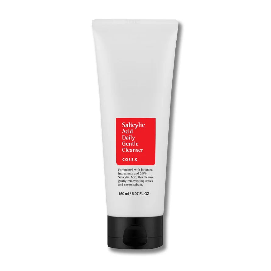 Cosrx Salicylic Acid Daily Gentle Cleanser BHA peeling face blackheads oily skin acne breakouts pimple K Beauty World