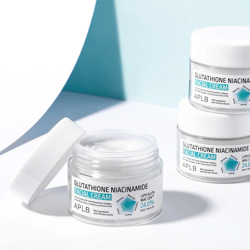 APLB Glutathione Niacinamide Facial Cream popular viral Korean skin care moisturizer for all skin types men women oily dry combination sensitive skin K Beauty World 