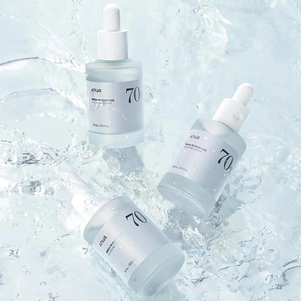Anua Birch 70% Moisture Boosting Serum intensive hydrating soothing Korean skincare all skin types oily combination sensitive skin K Beauty World