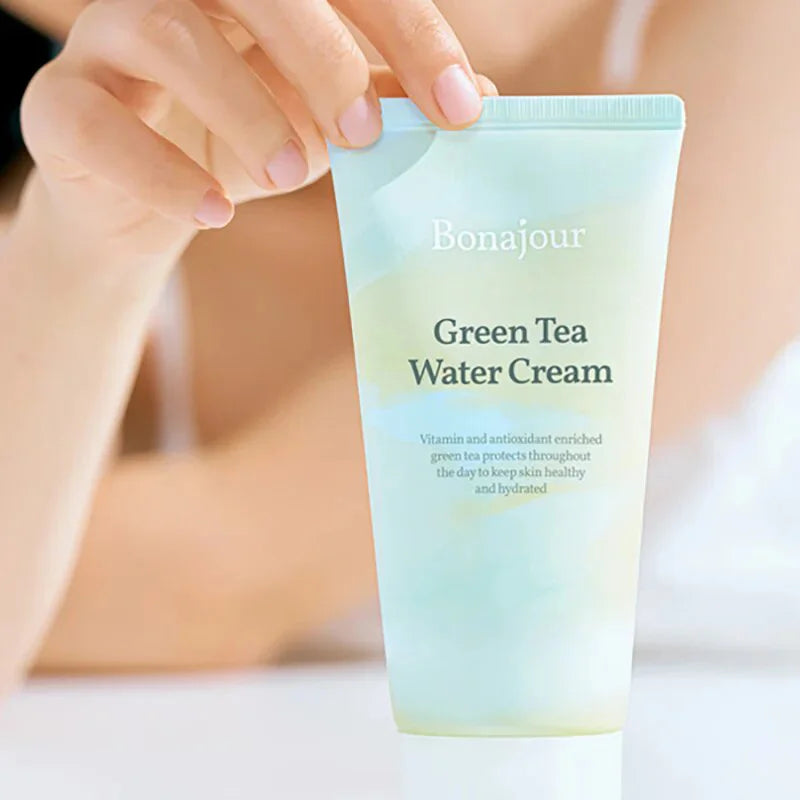 Bonajour Green Tea Water Toner peptides anti-aging hydrating revitalizing Korean skincare non-oily moisturizer day cream for men women acne redness fast-absorbing cream K Beauty World 