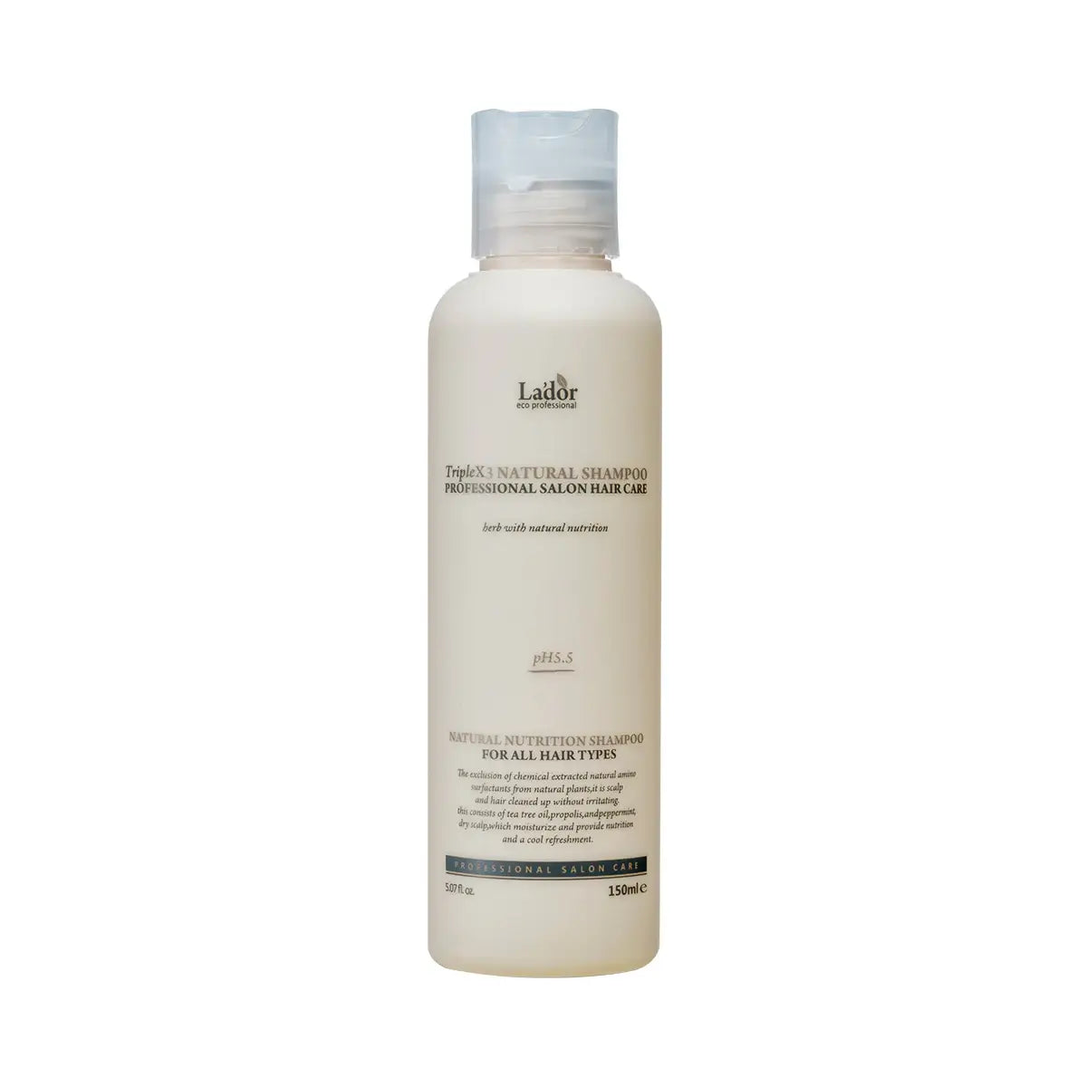 Lador TripleX3 Natural Shampoo Professional Salon Hair Care 150ml Korean haircare best selling natural gentle care for oily, sensitive dry skin  