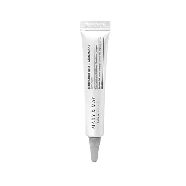 Mary & May Tranexamic Acid+ Glutathion Eye Cream (Miniature) dark circles fine lines eye bags wrinkles K Beauty World