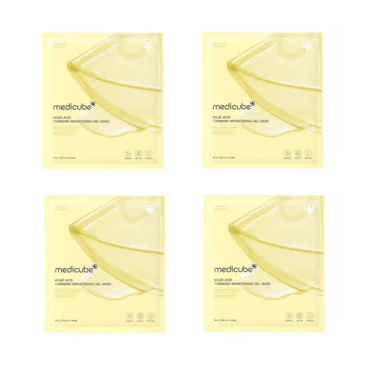 Medicube Kojic Acid Turmeric Brightening Gel Mask (Set of 4) dark spots uneven skin tone dullness pigmentation K Beauty World