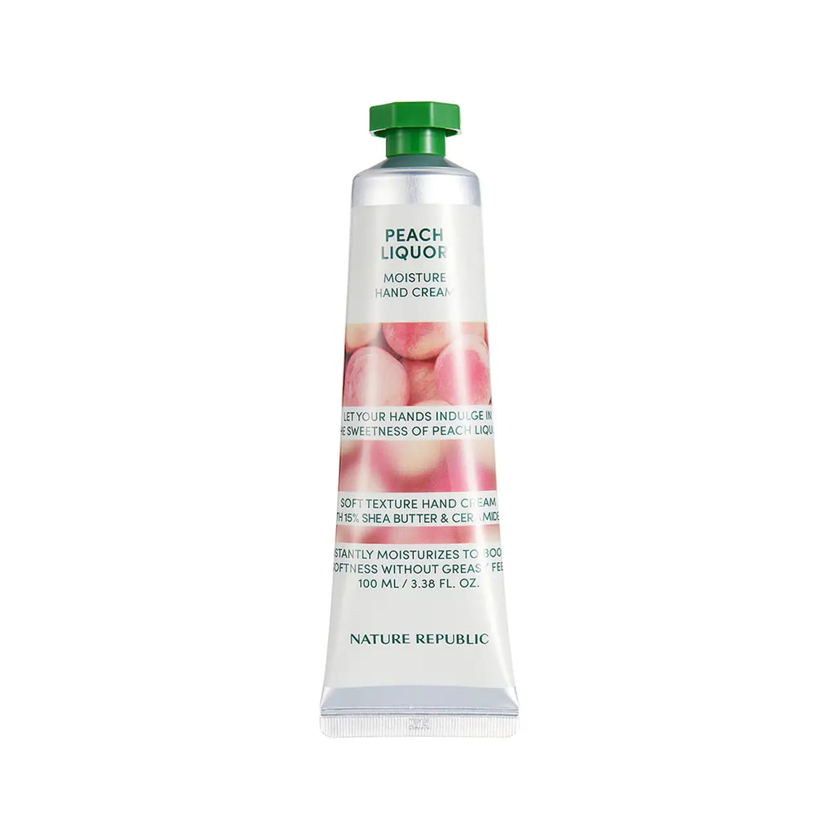 Nature Republic Hand & Nature Peach Liquor Hand Cream best selling nourishing softening moisturizing cream for dry cracked hands K Beauty World