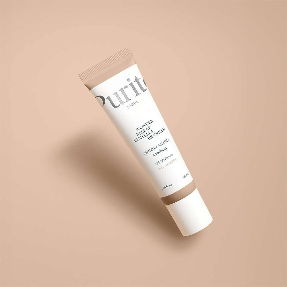 Purito Seoul Wonder Releaf Centella BB Cream #21 Light Beige makeup base no makeup look natural tinted moisturizer K Beauty World