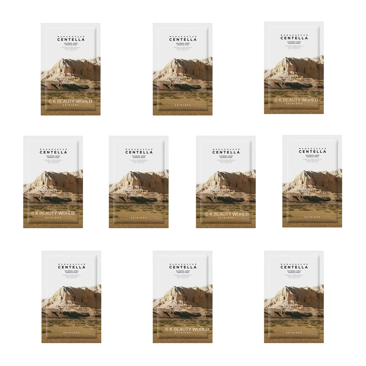 Skin1004 Madagascar Centella Watergel Sheet Ampoule Mask (Set of 10) hydrating soothing Korean mask K Beauty World