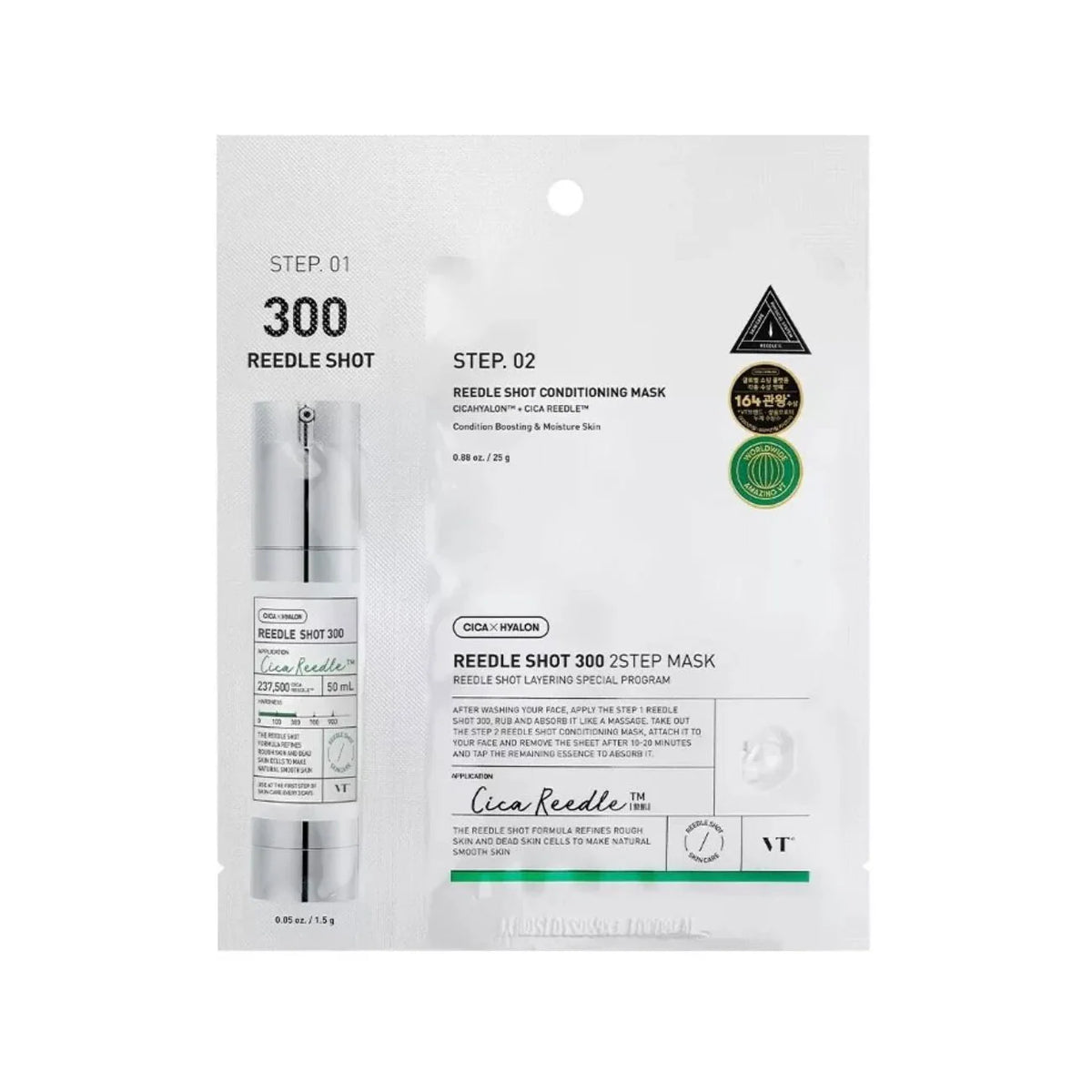 VT Cosmetics Mild Reedle Shot 300 2-Step Mask Korean skin care K Beauty World